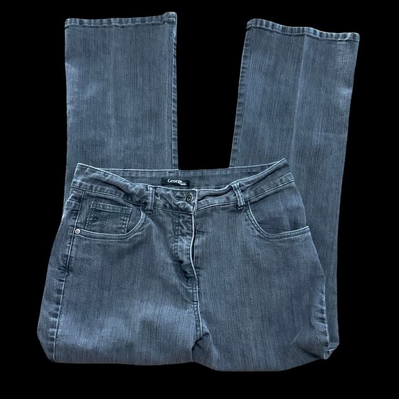 Black Wash Jeans w/ Rhinestone Details - Picture 3 of 3